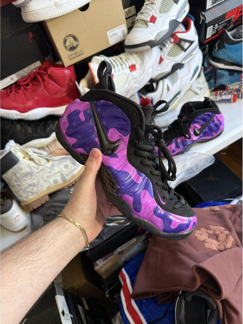 Nike foamposite purple camo sz 9